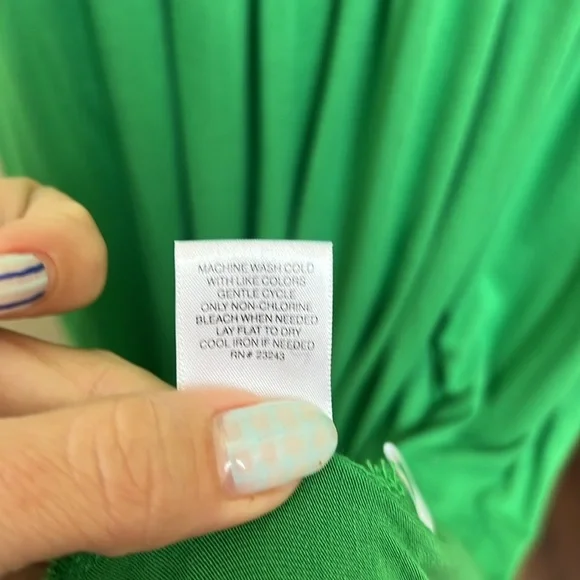 New York & Company Kelly Green Maxi Tank Dress with Pockets XS (4/6) - Picture 6 of 6